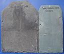 Westmorland green slate, and Burlington grey slate.